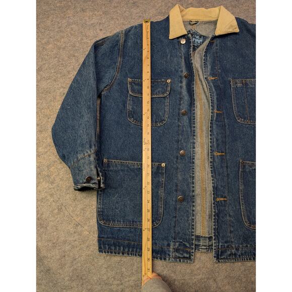 Vintage Denim Chore Barn Coat Womens M 90s Canyon River Blue Cotton Jean Jacket - Picture 4 of 7